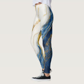 Luxuriöses Marmorschiff aus Navy Blue & Gold Leaf Leggings (Links)