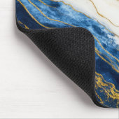 Luxuriöses Marmorschiff aus Navy Blue & Gold Leaf Mousepad (Ecke)