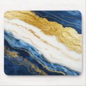Luxuriöses Marmorschiff aus Navy Blue & Gold Leaf Mousepad (Vorne)