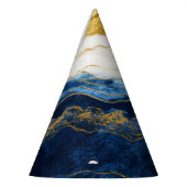 Luxuriöses Marmorschiff aus Navy Blue & Gold Leaf Partyhütchen (Links)