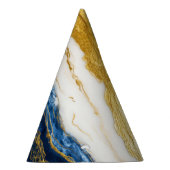 Luxuriöses Marmorschiff aus Navy Blue & Gold Leaf Partyhütchen (Rechts)