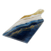 Luxuriöses Marmorschiff aus Navy Blue & Gold Leaf Schneidebrett (Ecke)