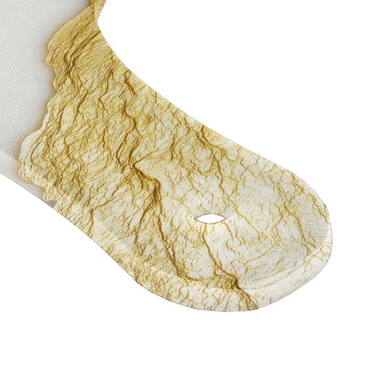 Luxuriöses Marmorschiff aus Navy Blue & Gold Leaf Schneidebrett (Ecke)