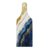 Luxuriöses Marmorschiff aus Navy Blue & Gold Leaf Schneidebrett (Vorderseite)