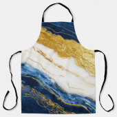 Luxuriöses Marmorschiff aus Navy Blue & Gold Leaf Schürze (Vorderseite)