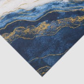 Luxuriöses Marmorschiff aus Navy Blue & Gold Leaf Seidenpapier (Ausschnitt)