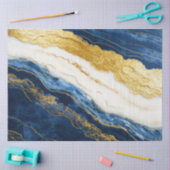 Luxuriöses Marmorschiff aus Navy Blue & Gold Leaf Seidenpapier (Basteln)