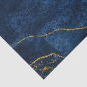 Luxuriöses Marmorschiff aus Navy Blue & Gold Leaf Seidenpapier (Ausschnitt)