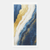 Luxuriöses Marmorschiff aus Navy Blue & Gold Leaf Serviette (Vorderseite)