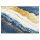 Luxuriöses Marmorschiff aus Navy Blue & Gold Leaf Tischdecke (Vorderseite (Horizontal))