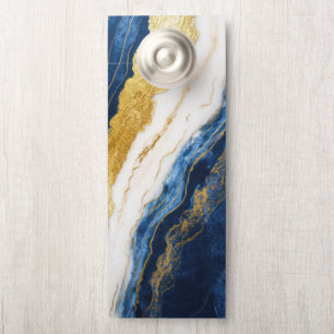 Luxuriöses Marmorschiff aus Navy Blue & Gold Leaf Türanhänger