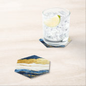 Luxuriöses Marmorschiff aus Navy Blue & Gold Leaf Untersetzer (Vor Ort)