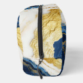Luxuriöses Marmorschiff aus Navy Blue & Gold Leaf Waschbeutel (Rechts)