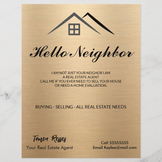 Luxuriöses Metallic Gold Flyer (Vorne)