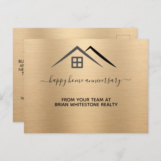 Luxuriöses Metallic Gold Postkarte (Vorne/Hinten)