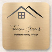 Luxuriöses Metallic Gold Real Anwesen Getränkeuntersetzer (Vorderseite)