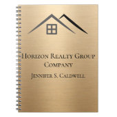 Luxuriöses Metallic Gold Real Anwesen Notizblock (Vorderseite)