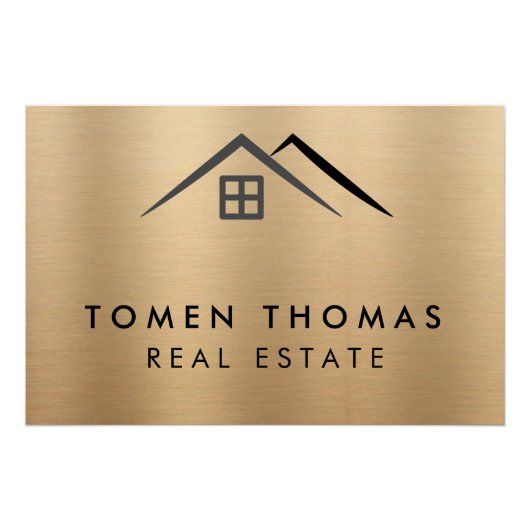 Luxuriöses Metallic Gold Real Anwesen Poster (Vorderseite)