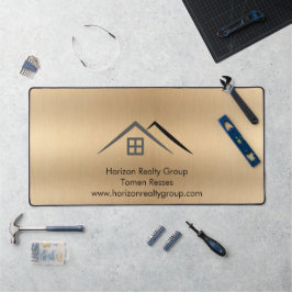 Luxuriöses Metallic Gold Real Anwesen Schreibtischunterlage