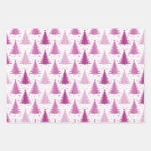 Luxuriöses, metallisches, Lila Weihnachtsbaummuste Geschenkpapier Set (Vorderseite)