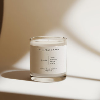 Luxuriöses Minimalistisches White Candle-Produkt-L Lebensmitteletikett