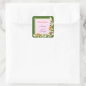 Luxuriöses modernes Blumenmuster fügt Ihren Text h Quadratischer Aufkleber (Tasche)