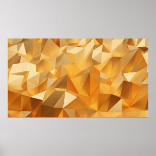 Luxuriöses modernes Design Gold Polygon Hintergrun Poster