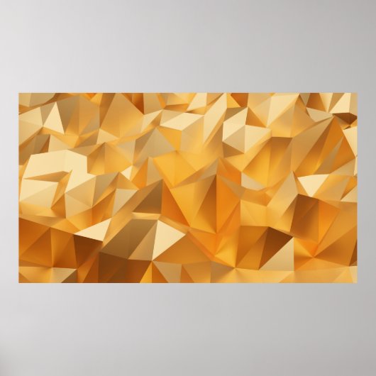 Luxuriöses modernes Design Gold Polygon Hintergrun Poster (Vorne)