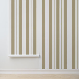 Luxuriöses, modernes Gold-White Stripes-Muster Tapete