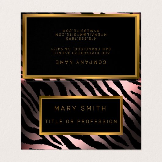 Luxuriöses, modernes silberfarbenes Tiger fügt Ihr Visitenkarten (Außenseite Aufgefaltet)