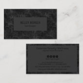 Luxuriöses monochromatisches Floral Damask Muster Visitenkarte (Vorne/Hinten)