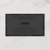 Luxuriöses monochromatisches Floral Damask Muster Visitenkarte (Rückseite)