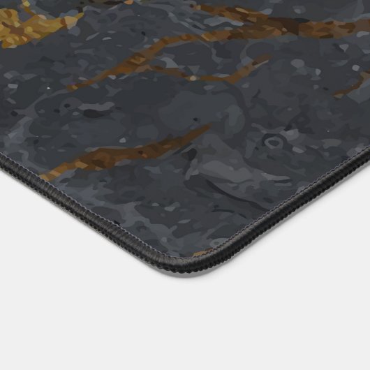 Luxuriöses Monogramm aus schwarzem und goldfarbene Schreibtischunterlage (Ecke)