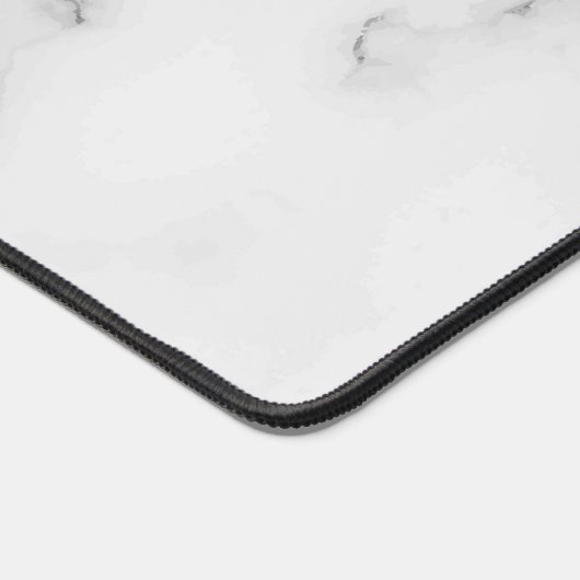 Luxuriöses Monogramm aus weißem und grauem Marmor Schreibtischunterlage (Ecke)