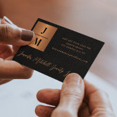 Luxuriöses Monogramm schwarzes Gold beruflich Visitenkarte