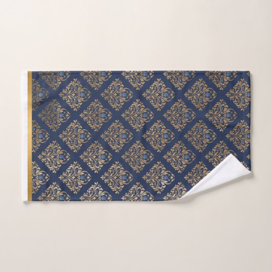 LUXURIÖSES NAVY GOLD TRIM HAMPTON TOWEL SET (Handtuch)