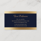 Luxuriöses Navyblau und Gold abstrakt Visitenkarte (Rückseite)