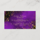 Luxuriöses Neo lila Schwarz-Imitat Goldfolie Glitz Visitenkarte (Rückseite)
