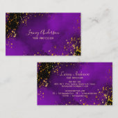 Luxuriöses Neo lila Schwarz-Imitat Goldfolie Glitz Visitenkarte (Vorne/Hinten)