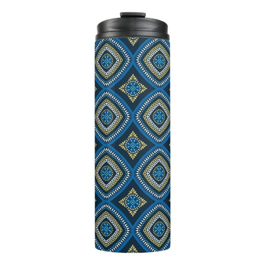 Luxuriöses orientalisches nahtloses Muster Thermosbecher (Vorderseite)