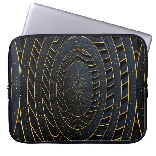 Luxuriöses Papier mit goldener Linie und  Laptopschutzhülle (Vorderseite)