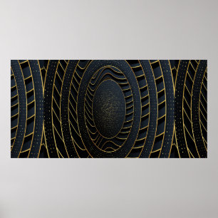 Luxuriöses Papier mit goldener Linie und Poster