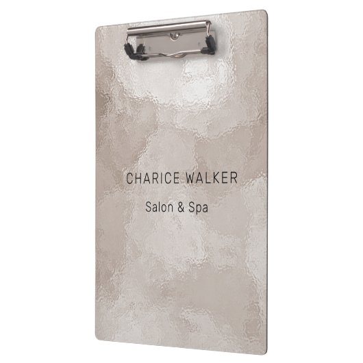 luxuriöses Pearl Metallic Salon Monogramm Klemmbrett (Links)