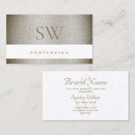 Luxuriöses Pearly Gray Schlangenmuster mit Monogra Visitenkarte