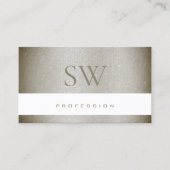 Luxuriöses Pearly Gray Schlangenmuster mit Monogra Visitenkarte (Vorderseite)