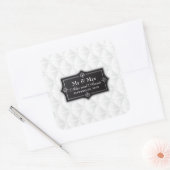 Luxuriöses Personalisiertes Hochzeitsticker-Siegel Quadratischer Aufkleber (Umschlag)