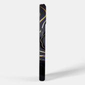 Luxuriöses Personalisiertes Schwarz-Gold-Marmor Case-Mate iPhone Hülle (Rückseite / Rechts)