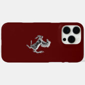Luxuriöses Pferdeemblem auf Maroon Case-Mate iPhone Hülle (Rückseite (Horizontal))