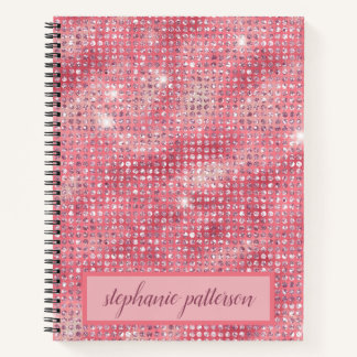 Luxuriöses Pink Shimmering Sequins Individuelle Na Notizblock