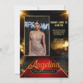 Luxuriöses Prom Abschluss Red Teppich abschicken Einladung (Vorderseite)